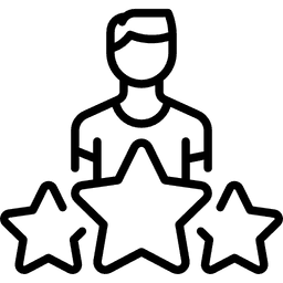 Five star rating icon representing excellent customer satisfaction