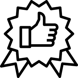 Thumbs up icon representing customer approval and satisfaction
